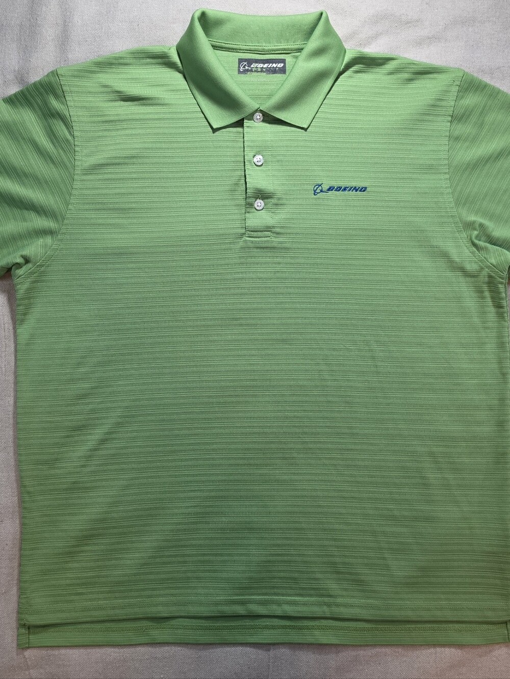 Men's Boeing Aviation Lime Green Polo Short Sleeve Shirt Embroidered Logo